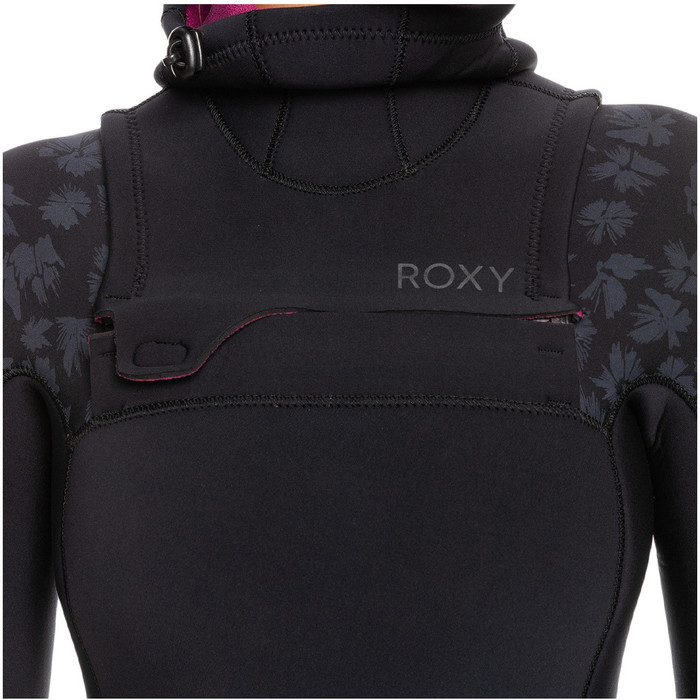 2024 Roxy Womens Swell Series 5/4/3mm Chest Zip Hooded Wetsuit ERJW203012 - Black